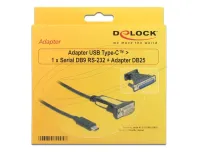 USB-C - RS-232 adapter Prolific chipset (9p D / 25p D)