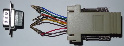 RS232 - RJ45 adapter (9p D male naar RJ45, vrij configureerbaar)