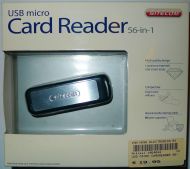 56-in-1 miniatuur cardreader met USB A aansluiting