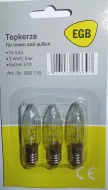 14V 3W E10 geribbeld kaarsje 13,5x45 (per 3 stuks)
