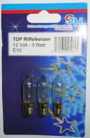 12V 3W E10 geribbeld kaarsje 13,5x45 (per 3 stuks)