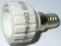 Verloopstuk GU10 lamp in E14 fitting
