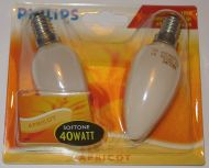 40W 230V E14 kaars Philips Softone APRICOT