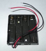 Batterijhouder 4x R3/AAA/UM-4 (6V) plat met bedrading